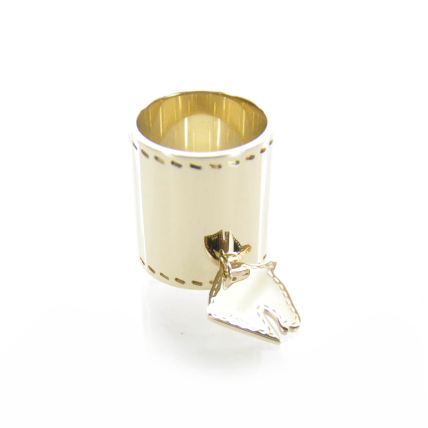 Tete de Cheval Horse Scarf Ring Gold