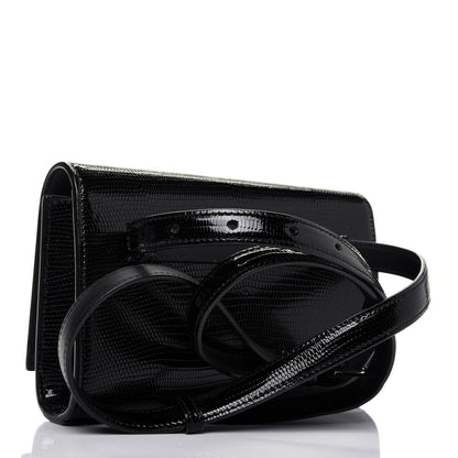 Saint Laurent Calfskin Lizard Embossed Monogram Kate Belt Bag Black 3 of 13
