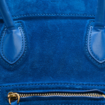 Celine Suede Small Phantom Luggage Blue 9 of 21