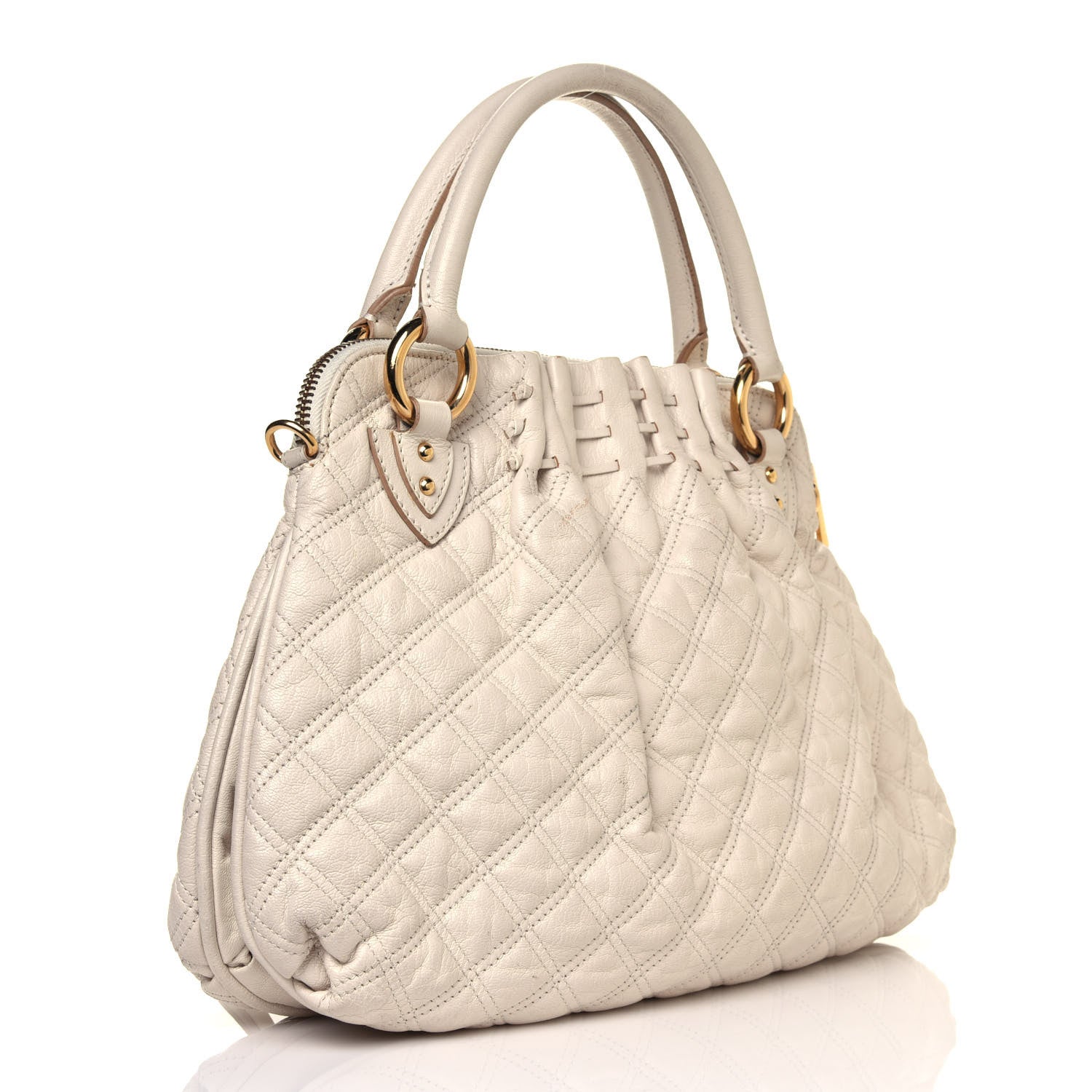 Marc Jacobs Lambskin Quilted Small Cecilia Cream 2 of 13