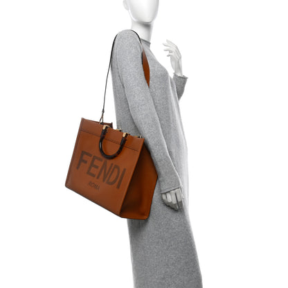 Fendi Vitello King Plexiglass Medium Fendi Sunshine Shopper Tote Cuoio 2 of 9