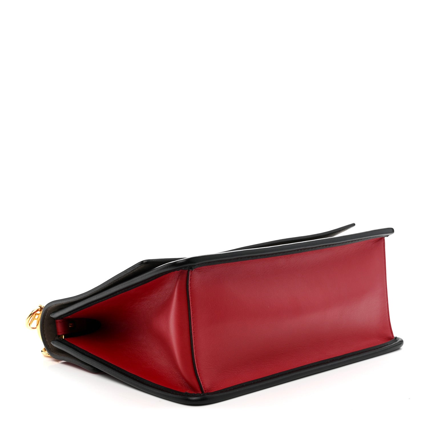 Fendi Vitello Century F is Fendi Bi-Color FF 1974 Embossed Kan I Shoulder Bag Fragola Maya Black 4 of 12