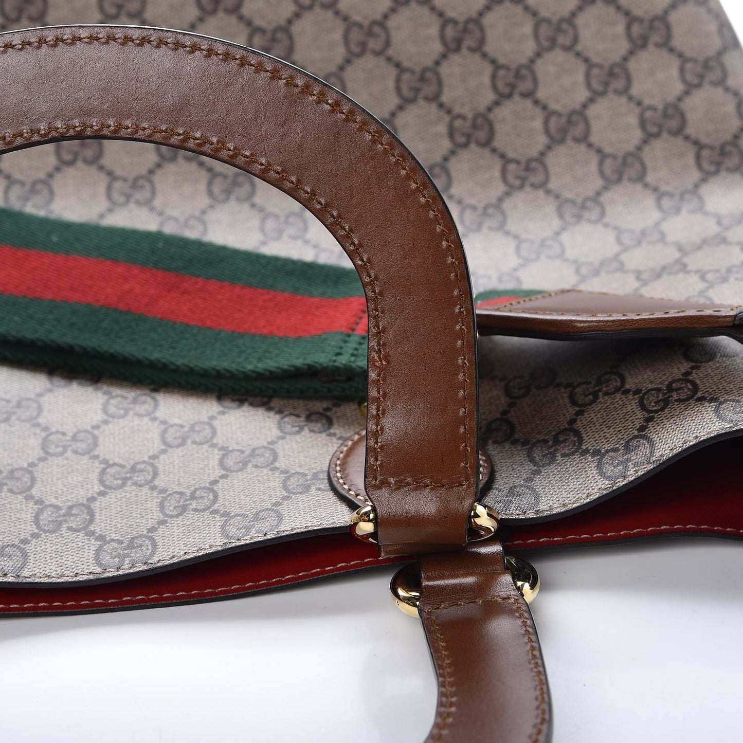 GG Supreme Monogram Reversible Tote Beige Tuscany