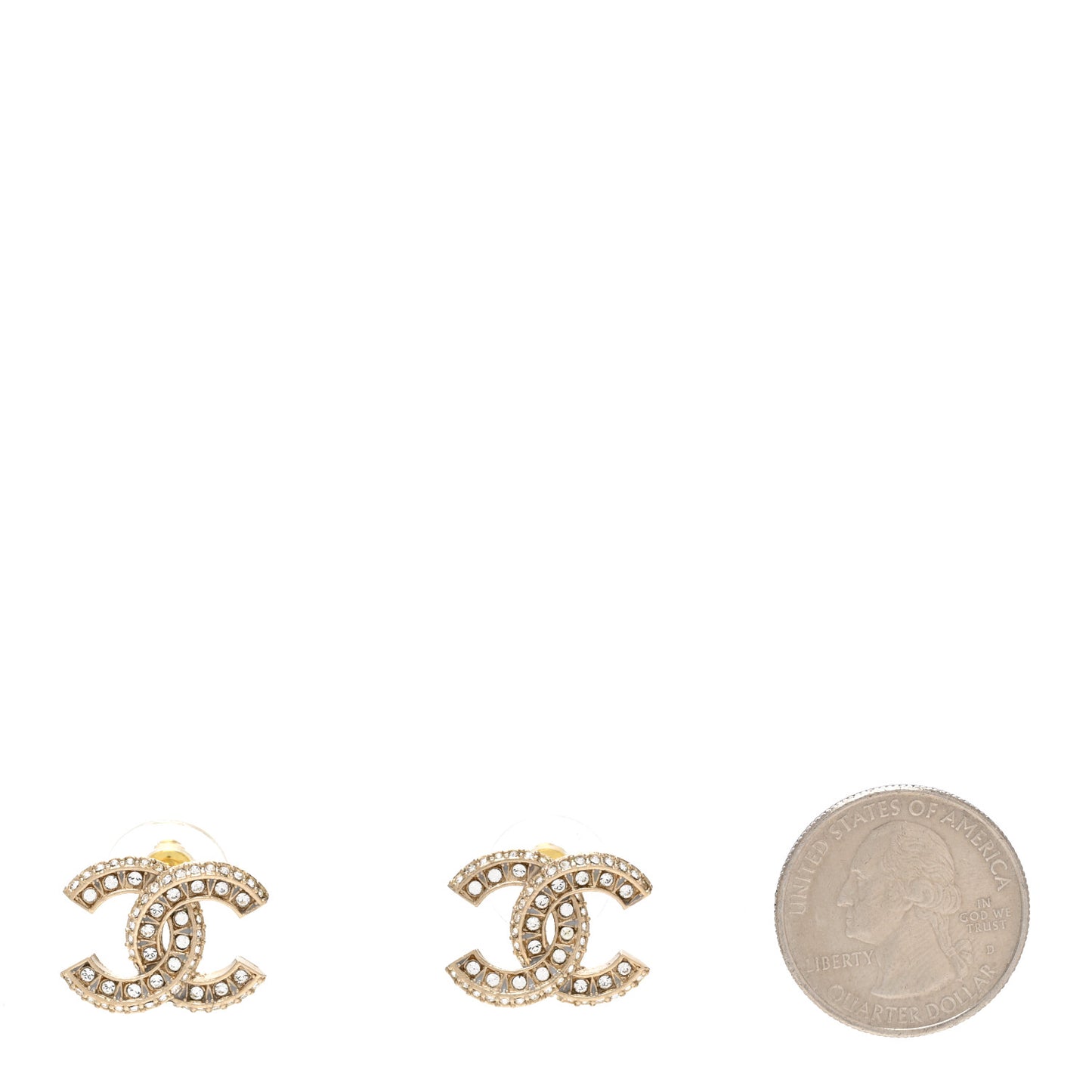 Crystal Timeless CC Earrings Light Gold