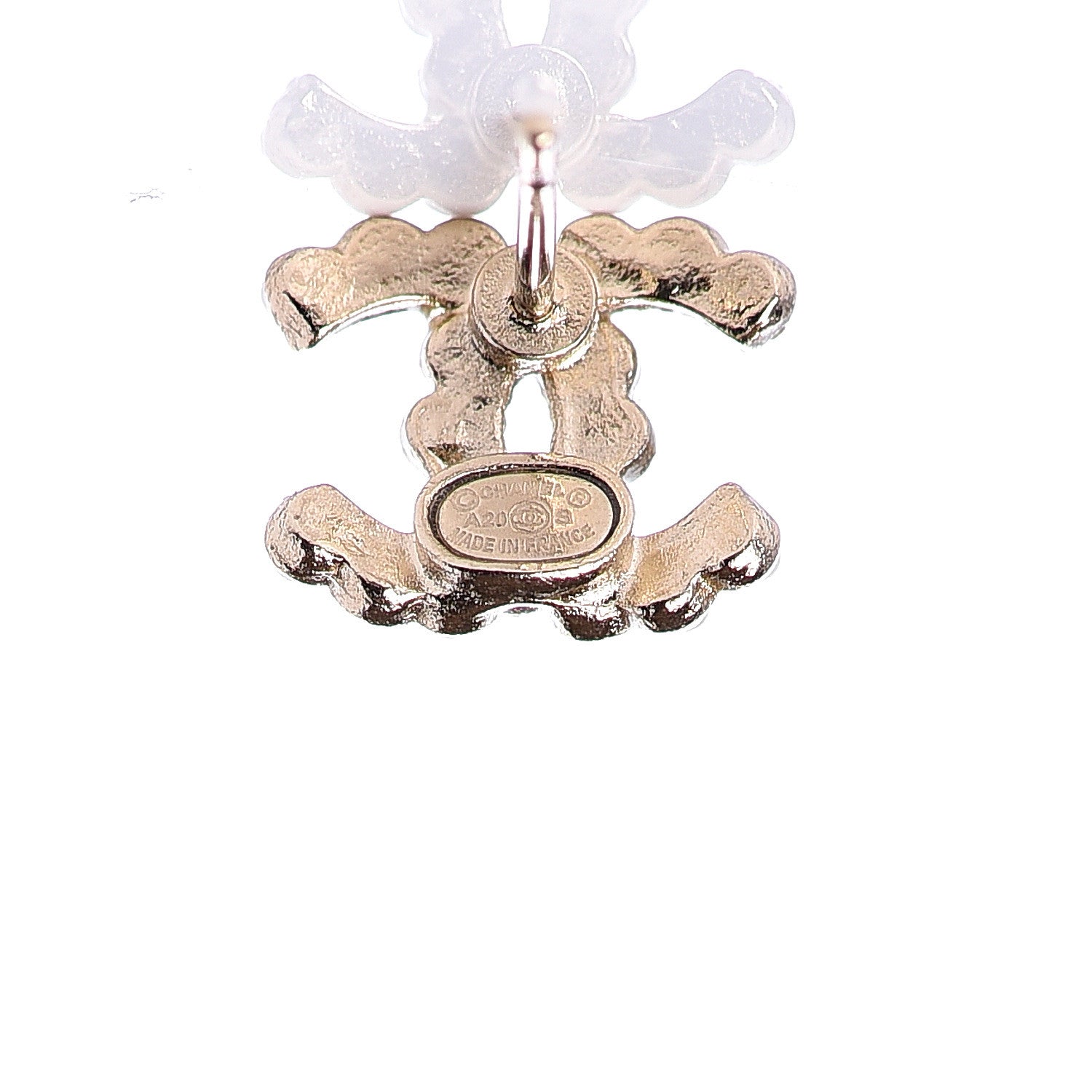 Chanel Pearl CC Earrings Gold 4 of 4