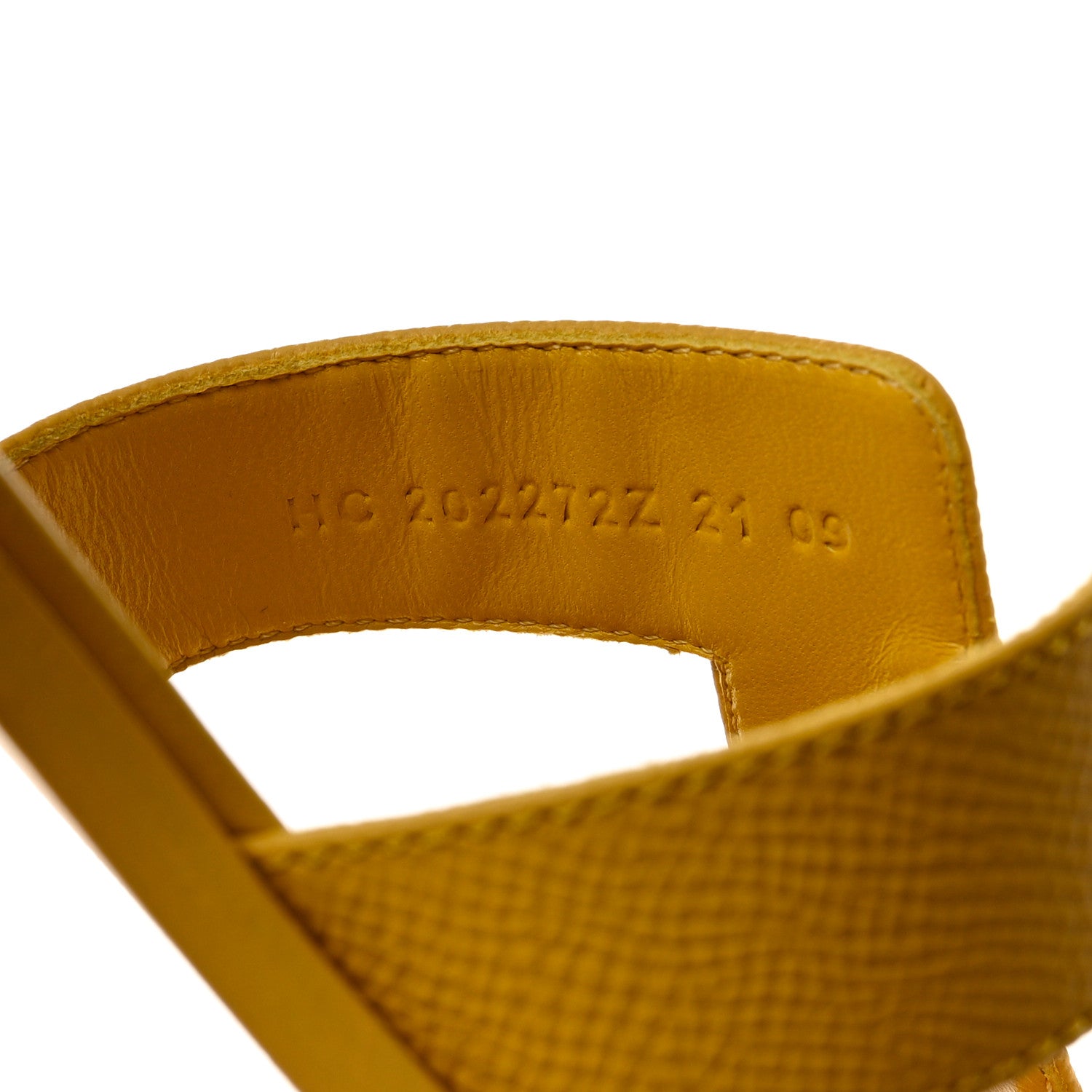 Hermes Epsom Oran Sandals 38.5 Jaune Sable 6 of 8