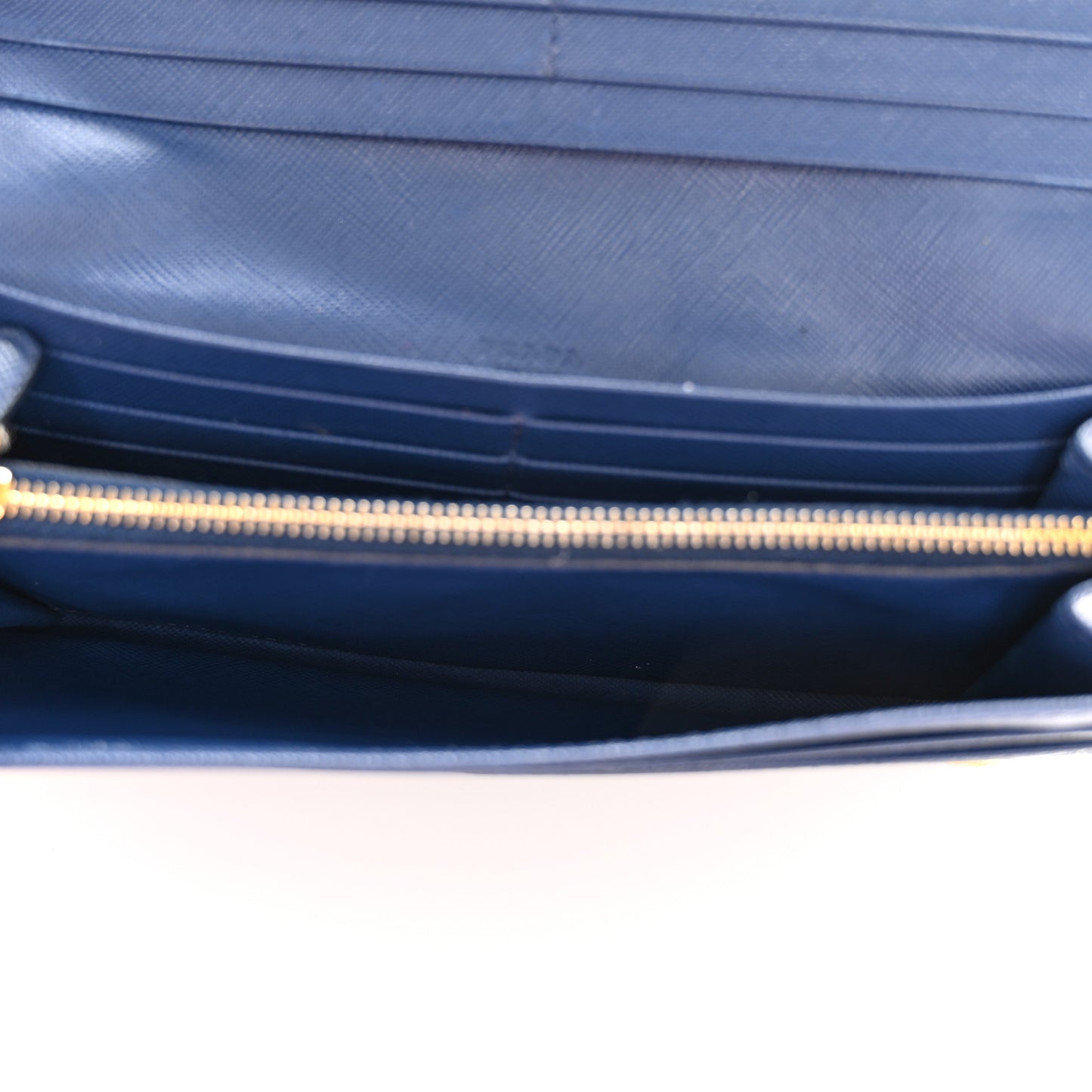 Saffiano Metal Bar Continental Flap Wallet Bluette