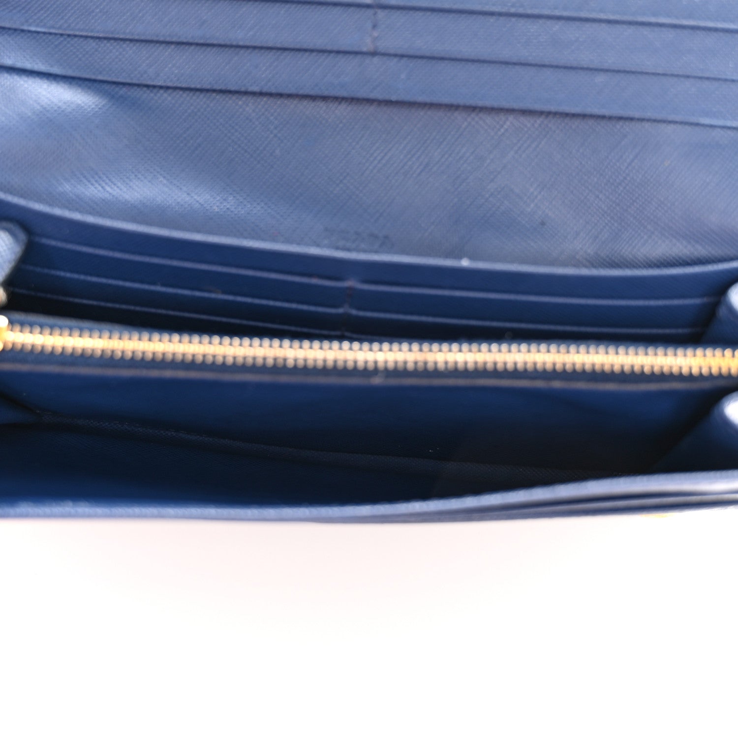 Prada Saffiano Metal Bar Continental Flap Wallet Bluette 6 of 14