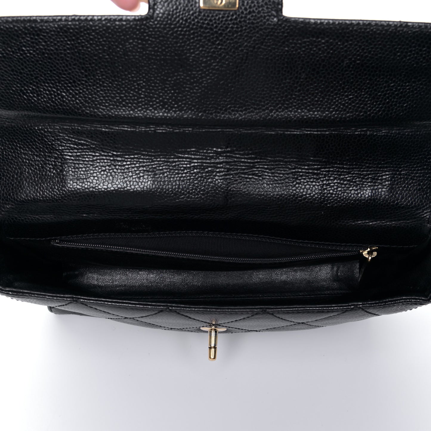 Caviar Quilted Medium Single Flap Black
