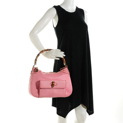 Gucci Calfskin Bamboo Top Handle Bag Pink 2 of 10