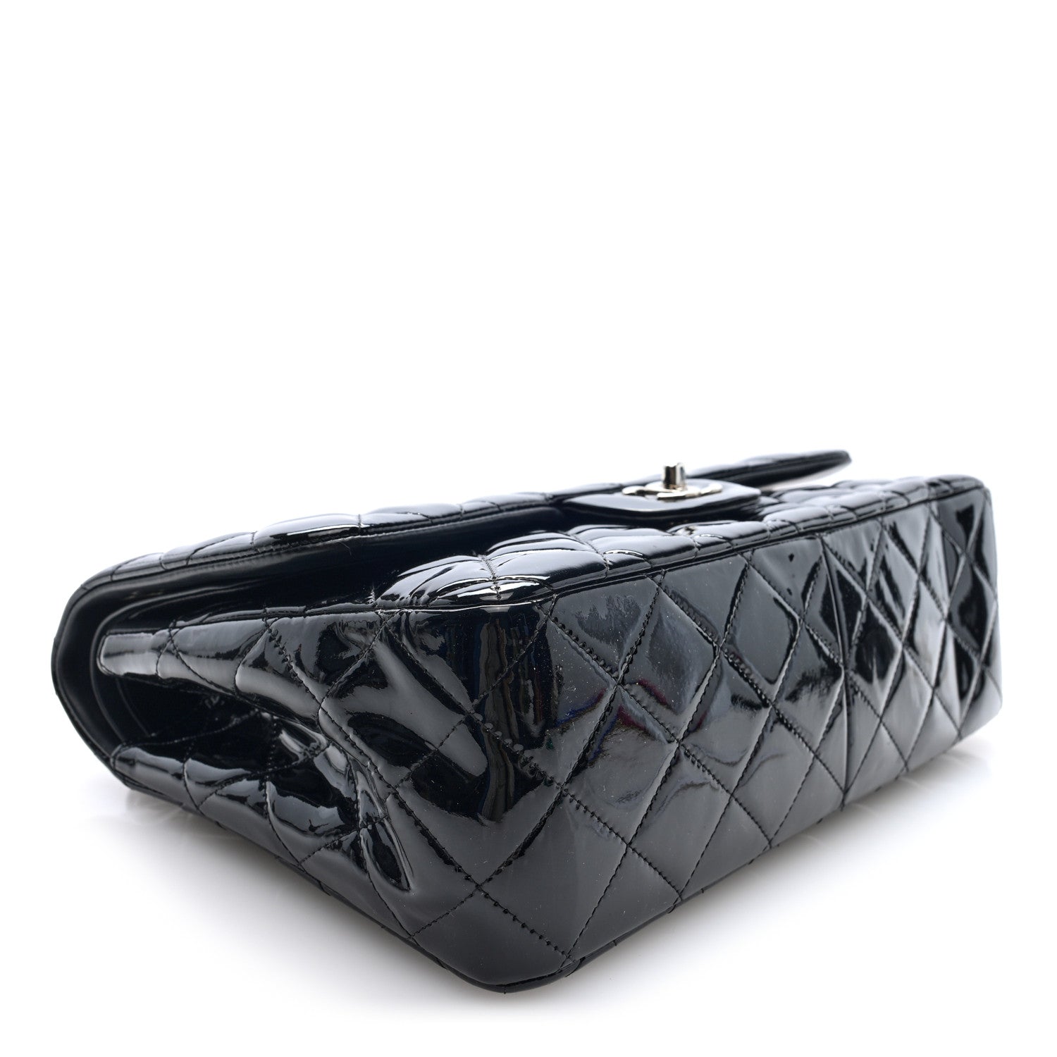 Chanel Patent Quilted Jumbo Double Flap Black 4 of 10