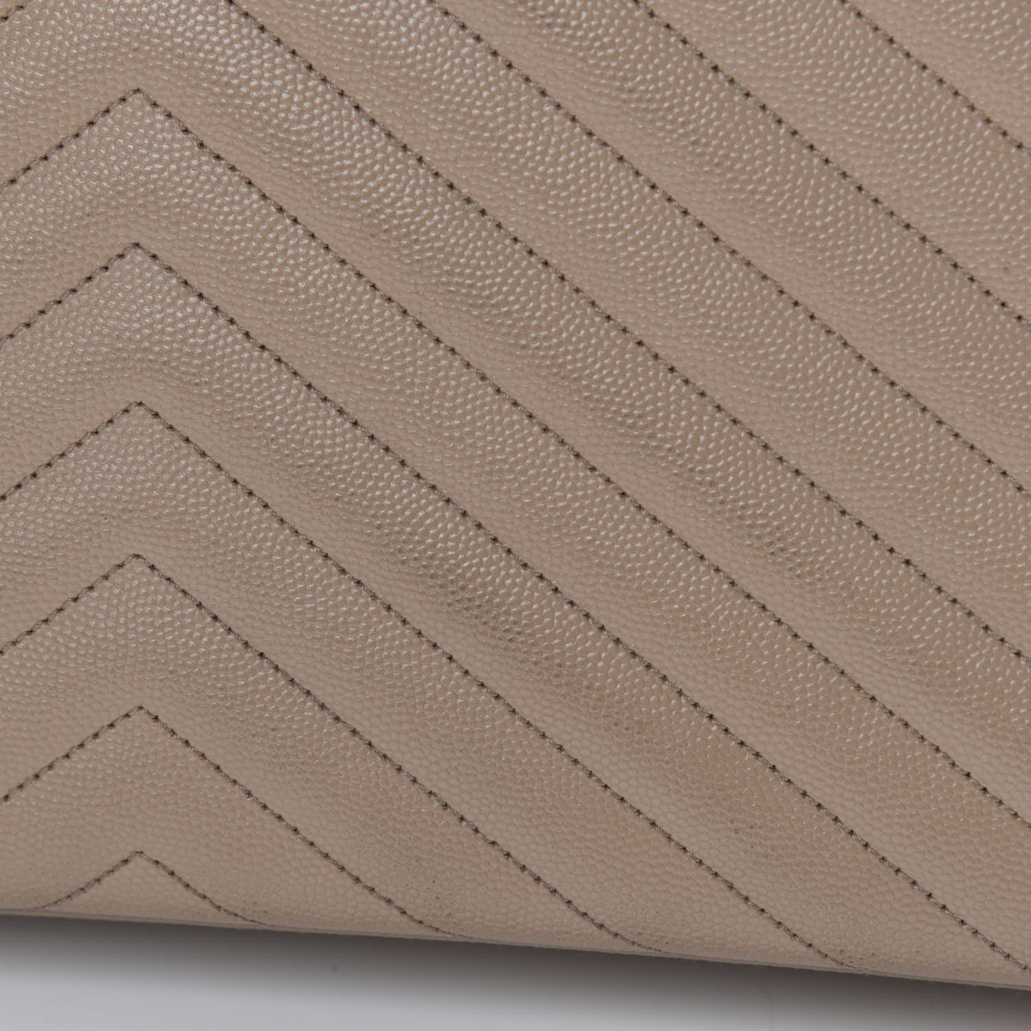 Saint Laurent Grain De Poudre Matelasse Chevron Large Monogram Satchel Beige 19 of 19