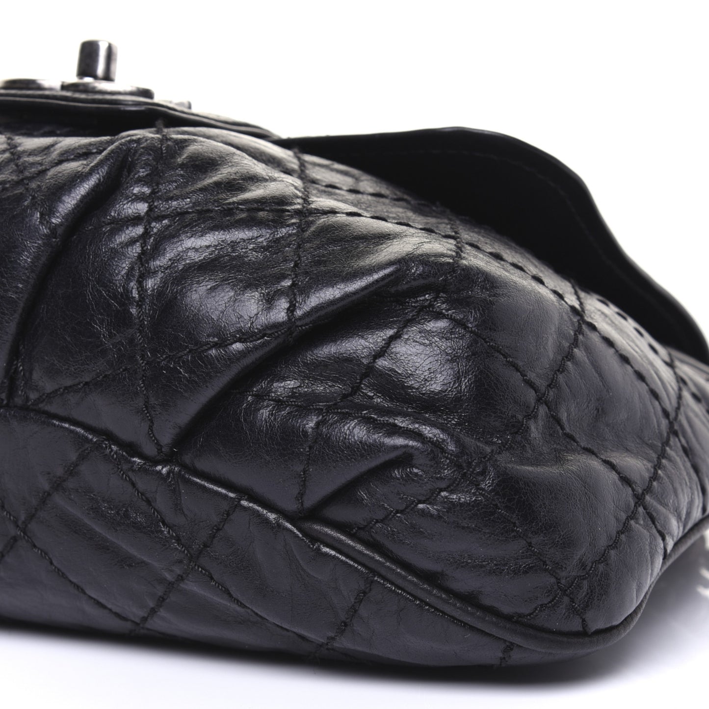 Caviar Aged Calfskin Medium Bubble Graphic Messenger Bag Black