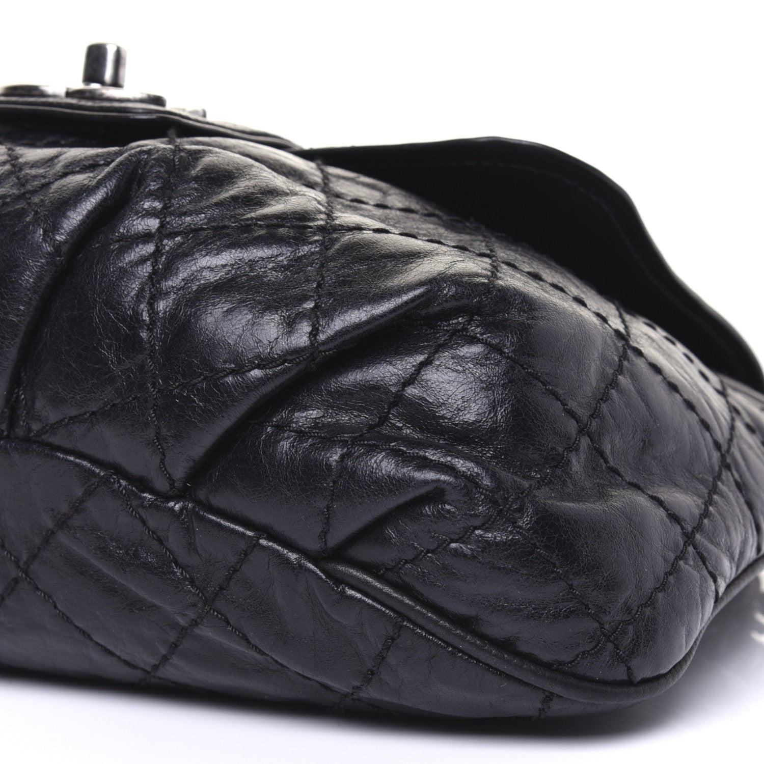 Chanel Caviar Aged Calfskin Medium Bubble Graphic Messenger Bag Black 7 of 18