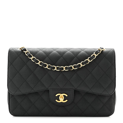 Chanel Caviar Quilted Jumbo Double Flap Black 1 of 11