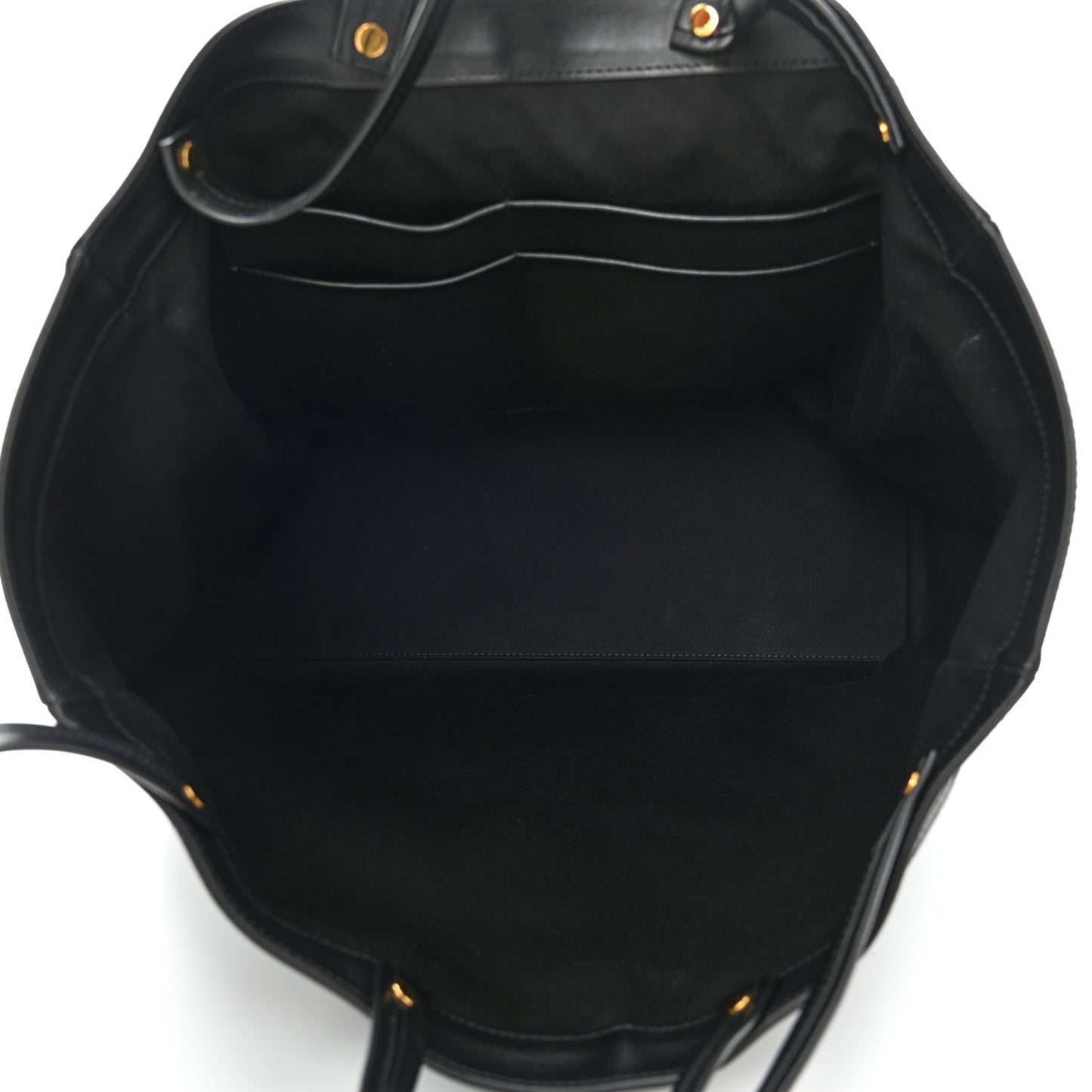 Canvas Calfskin Logo Tote Black