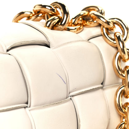 Bottega Veneta Lambskin Maxi Intreccio Padded Chain Cassette Crossbody Bag Chalk 14 of 14