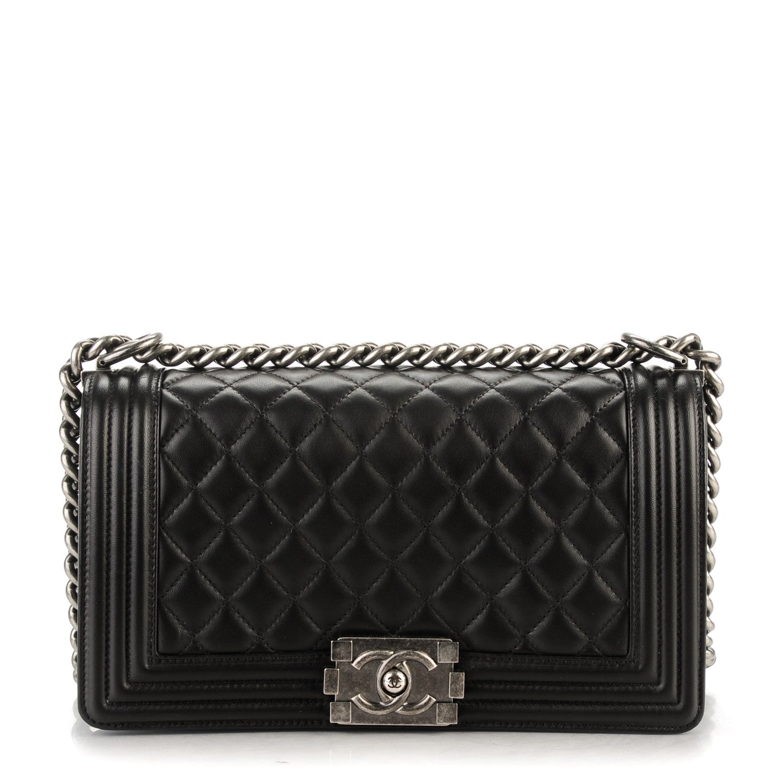 Chanel Lambskin Quilted Medium Boy Flap Black 1 of 7