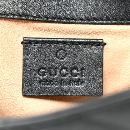 Gucci Calfskin Matelasse Super Mini GG Marmont Shoulder Bag Black 6 of 10