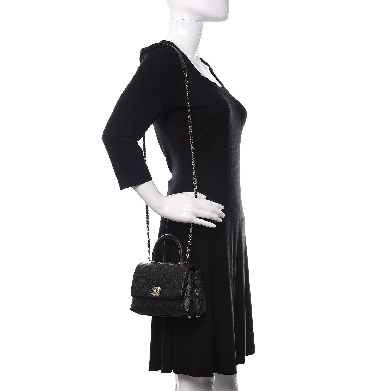 Chanel Caviar Quilted Extra Mini Coco Handle Flap Black 2 of 11