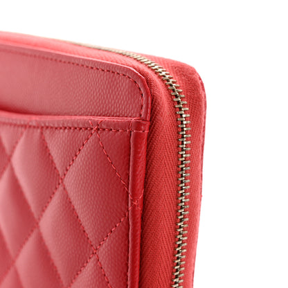 Chanel Caviar Quilted Large Gusset Zip Around Wallet Red 11 of 11