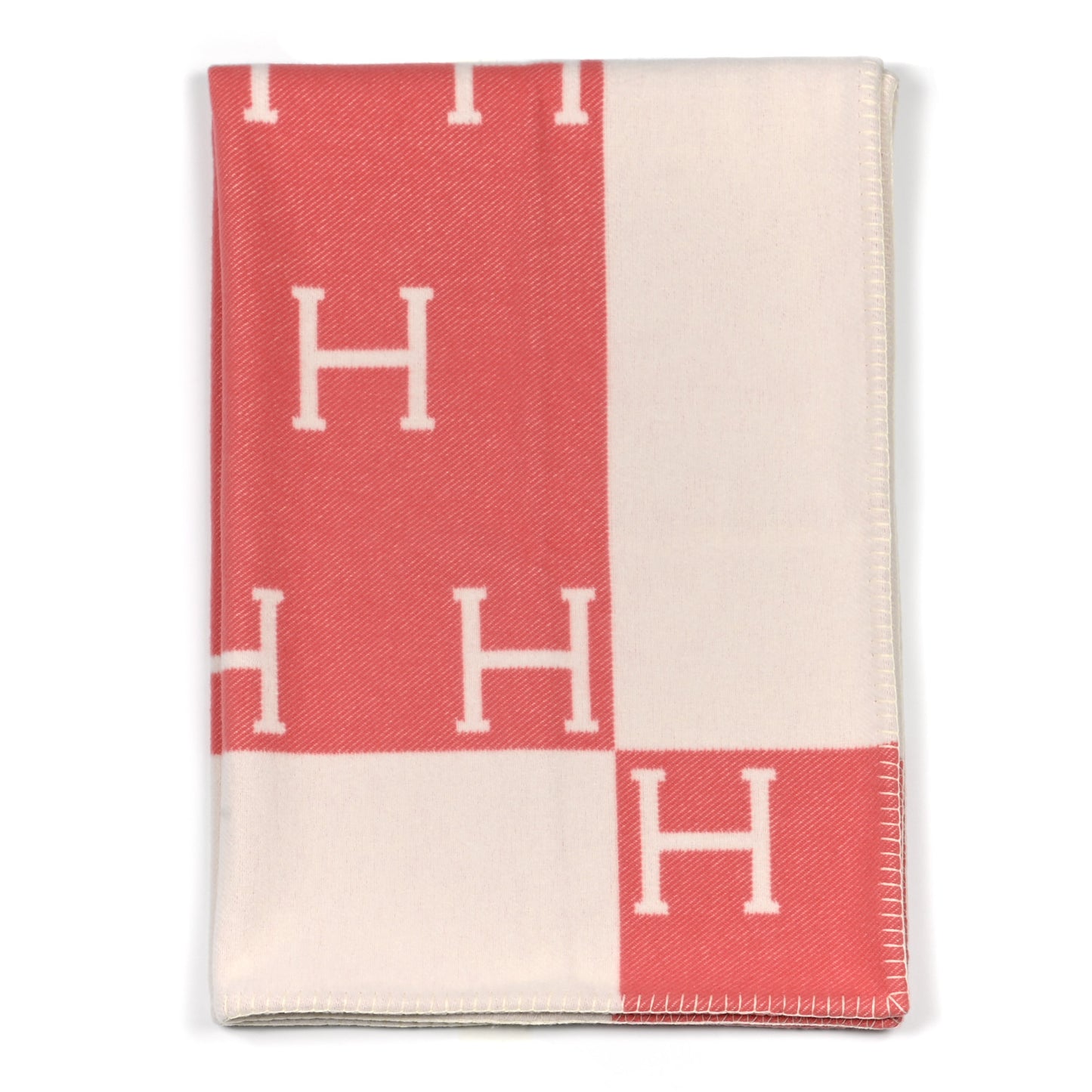 Wool Cashmere Avalon Baby Blanket Rose Airelle White