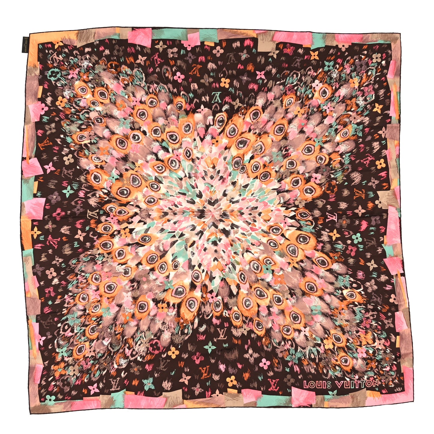 Silk Monogram Fleur Arty Square 90 Scarf Multicolor