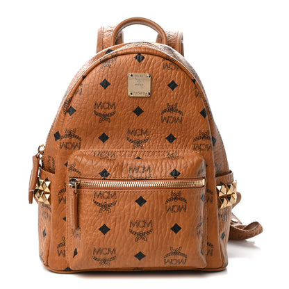 MCM Visetos Side Stud Mini Stark Backpack Cognac 1 of 4
