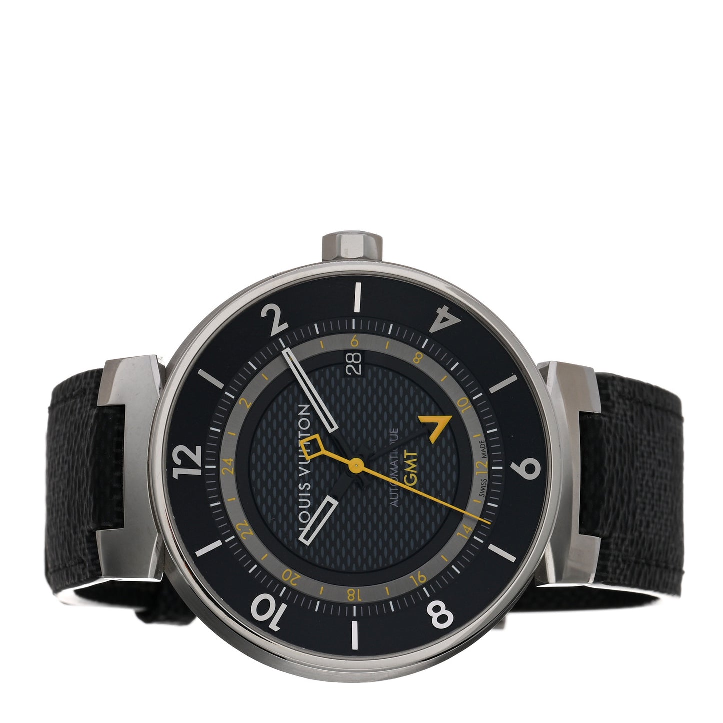 Stainless Steel Damier 41mm Tambour GMT Automatic Watch Graphite