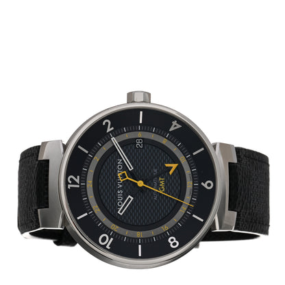 Louis Vuitton Stainless Steel Damier 41mm Tambour GMT Automatic Watch Graphite 2 of 5