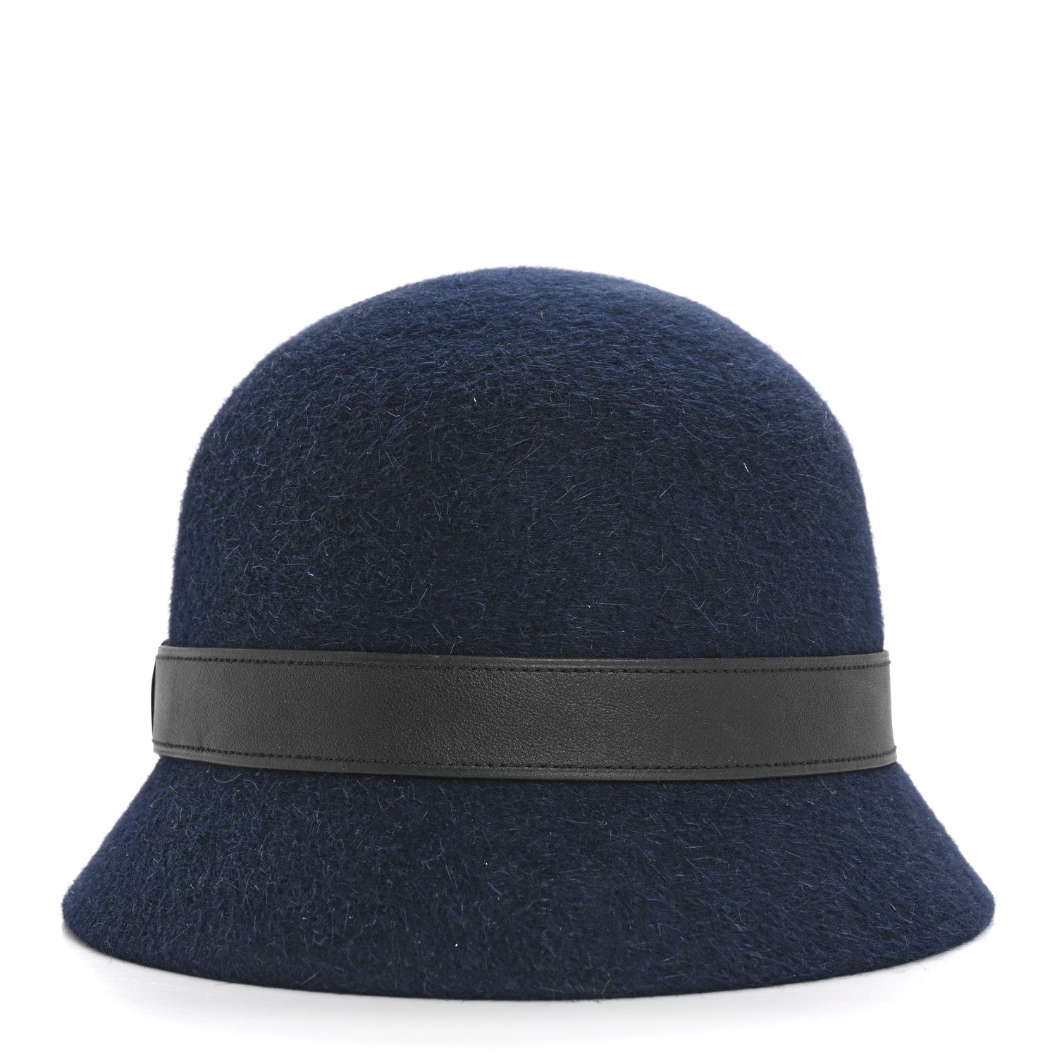 Hermes Rabbit Felt Calfskin Paris Hat 58 Marine Black 3 of 9