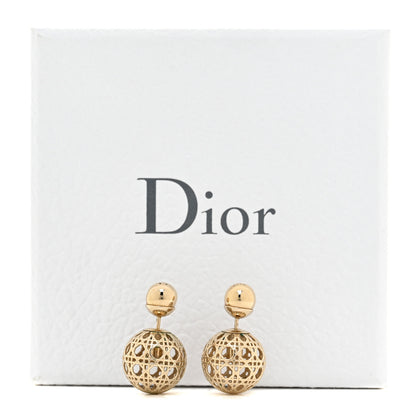Christian Dior Cannage Mise En Dior Tribal Earrings Gold 6 of 6