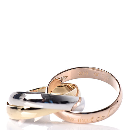 Cartier 18K Pink Yellow White Gold Les Must De Trinity Ring 46 3.75 4 of 5