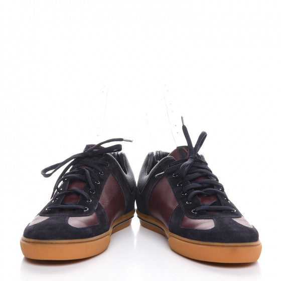 Louis Vuitton Suede Calfskin Dream On Low Top Sneakers 11 Blue Burgundy 5 of 10