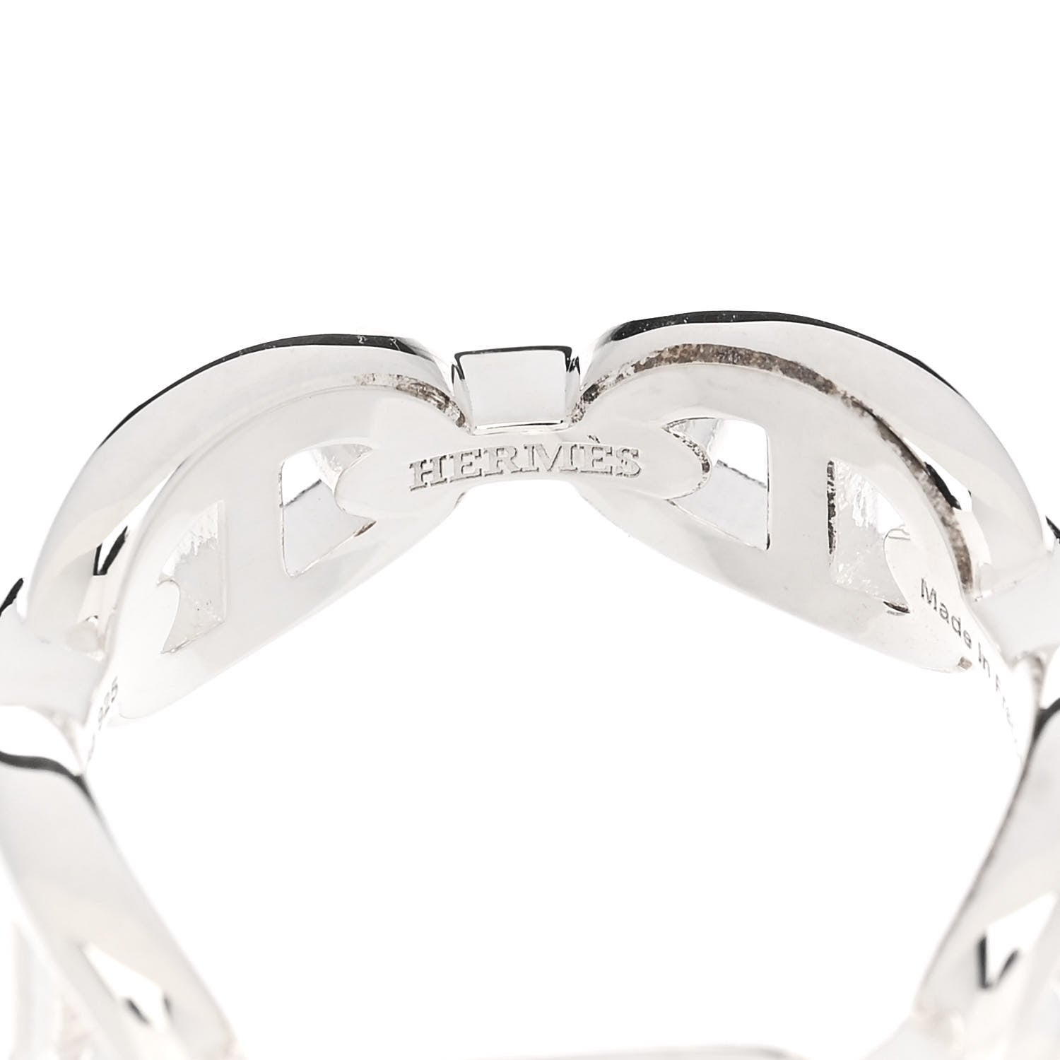 Hermes Sterling Silver PM Chaine d'Ancre Enchainee Band Ring 55 7.25 4 of 9