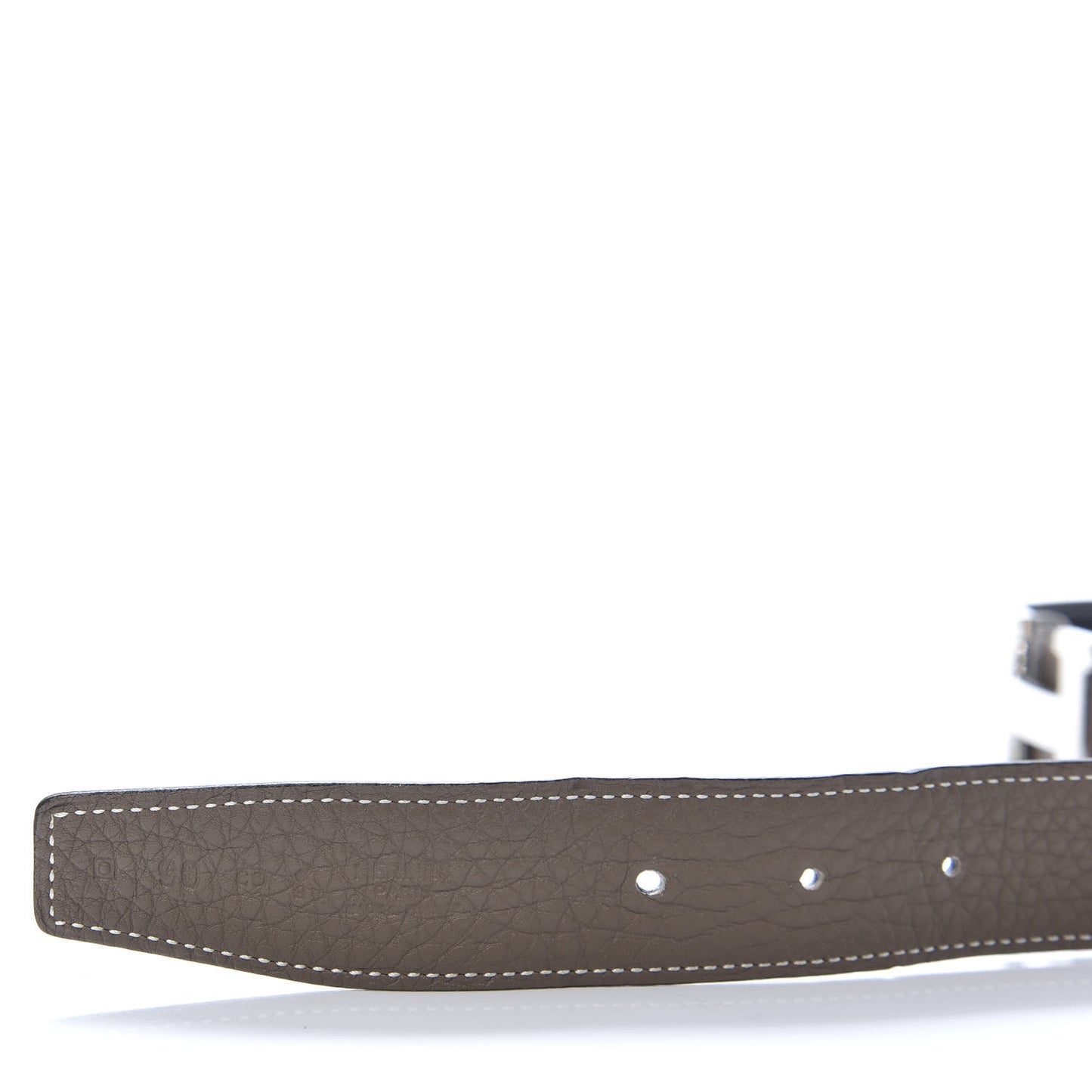 Togo Box H Belt 90 Etoupe Black