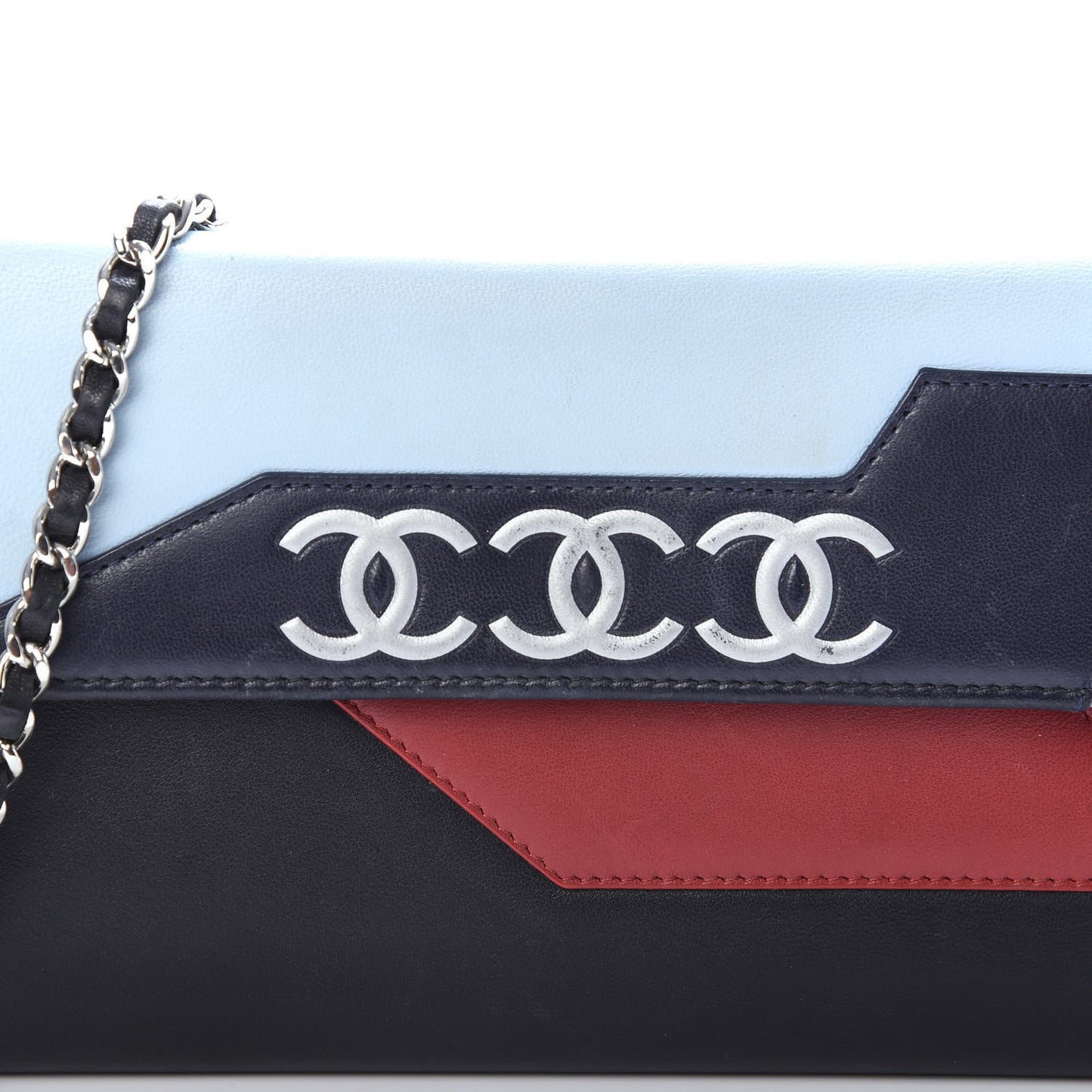 Lambskin Airlines Wallet On Chain WOC Blue Black Red