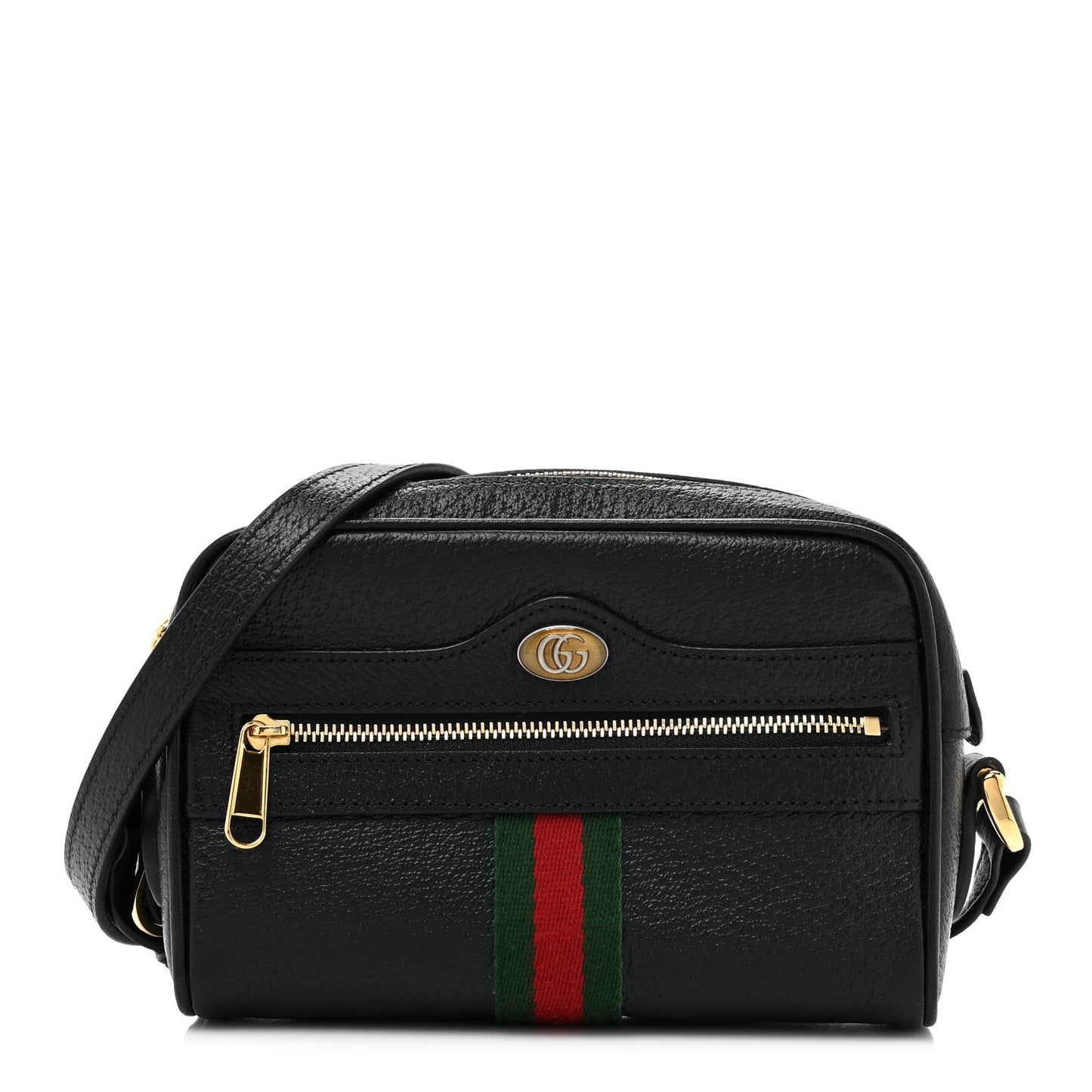 Calfskin Web Mini Ophidia Shoulder Bag Black