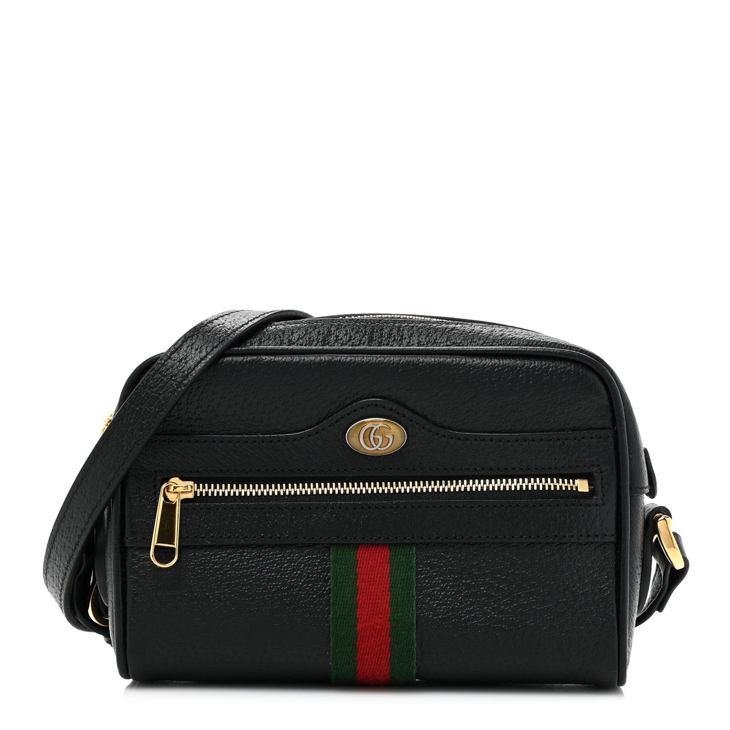 Gucci Calfskin Web Mini Ophidia Shoulder Bag Black 1 of 12