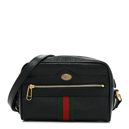 Gucci Calfskin Web Mini Ophidia Shoulder Bag Black 1 of 12