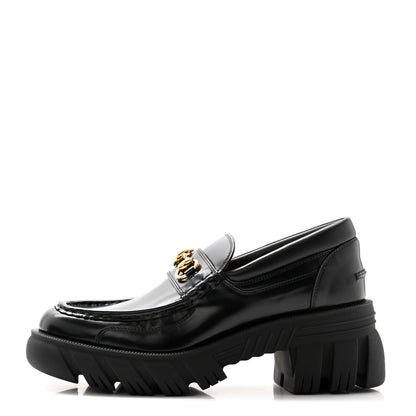 Gucci Magnum Calfskin Nappa Samoa Womens Horsebit Platform Chunky Lug Sole 40mm Loafers 40 Black 1 of 8
