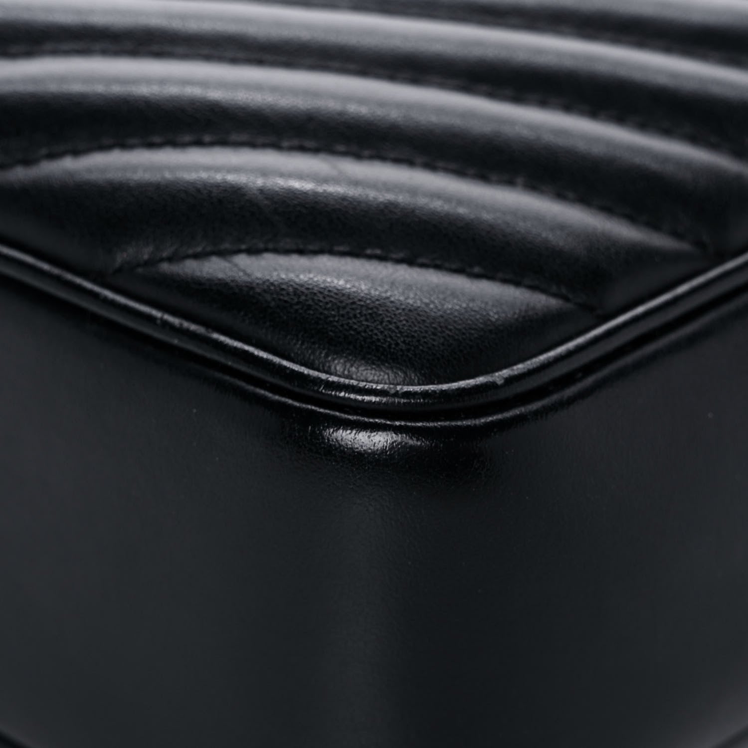 Saint Laurent Calfskin Matelasse Monogram Lou Camera Bag Black 11 of 14