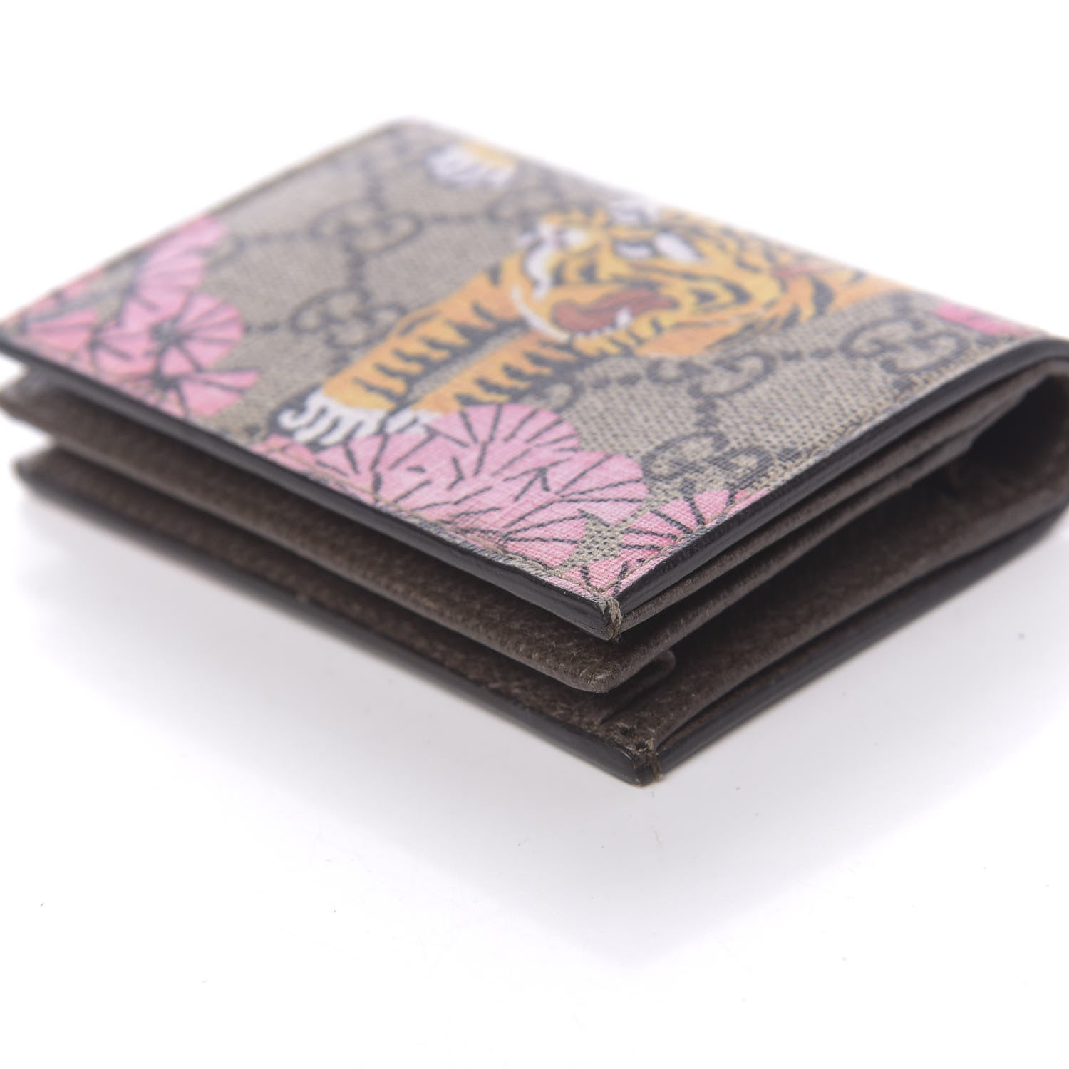 Gucci GG Supreme Monogram Bengal Card Case Beige Pink 9 of 11