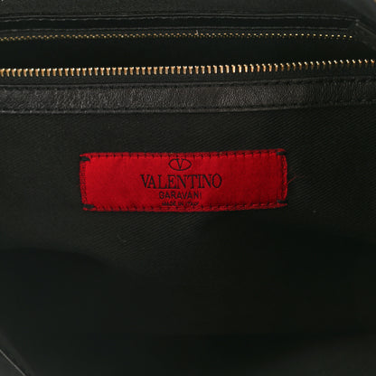 Valentino Garavani Vitello Oversized Rockstud Zip Wristlet Pouch Black 6 of 8