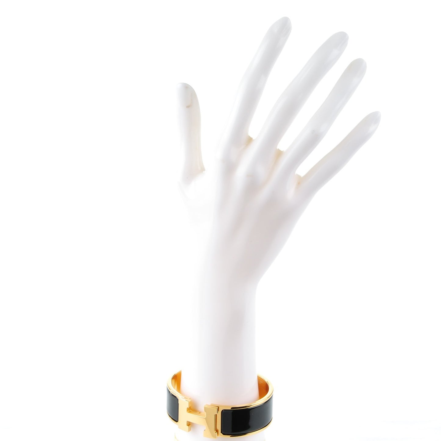 Enamel Wide Clic Clac H Bracelet GM Black