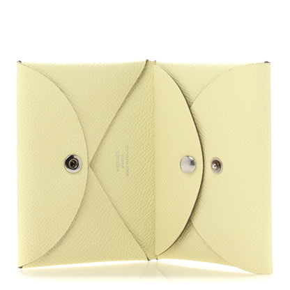 Hermes Epsom Calvi Duo Card Case Jaune Milton 5 of 9