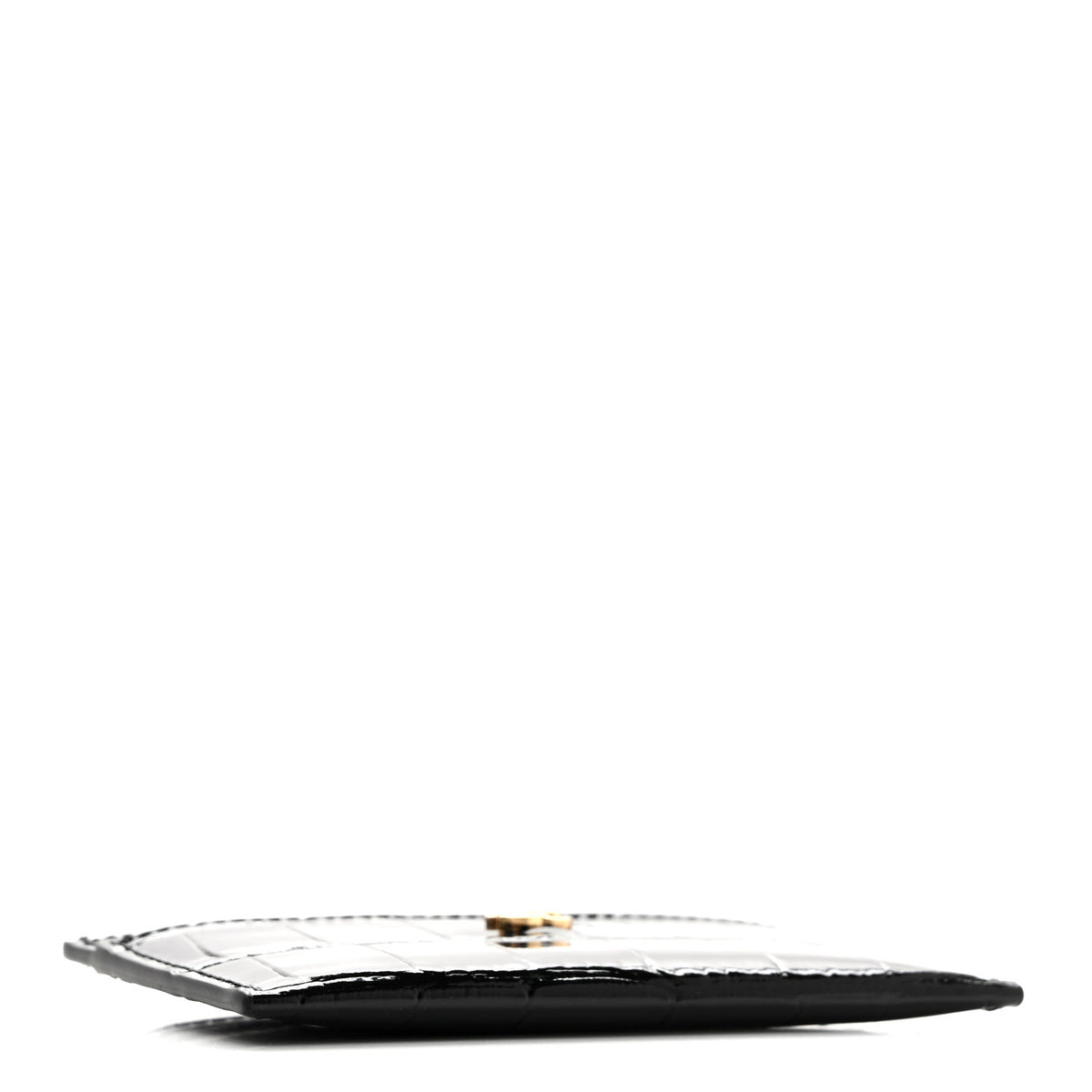 Chanel Calfskin Crocodile Embossed Crococo Card Holder Black 4 of 8