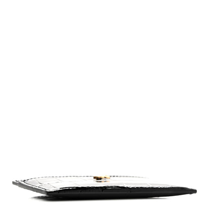 Chanel Calfskin Crocodile Embossed Crococo Card Holder Black 4 of 8