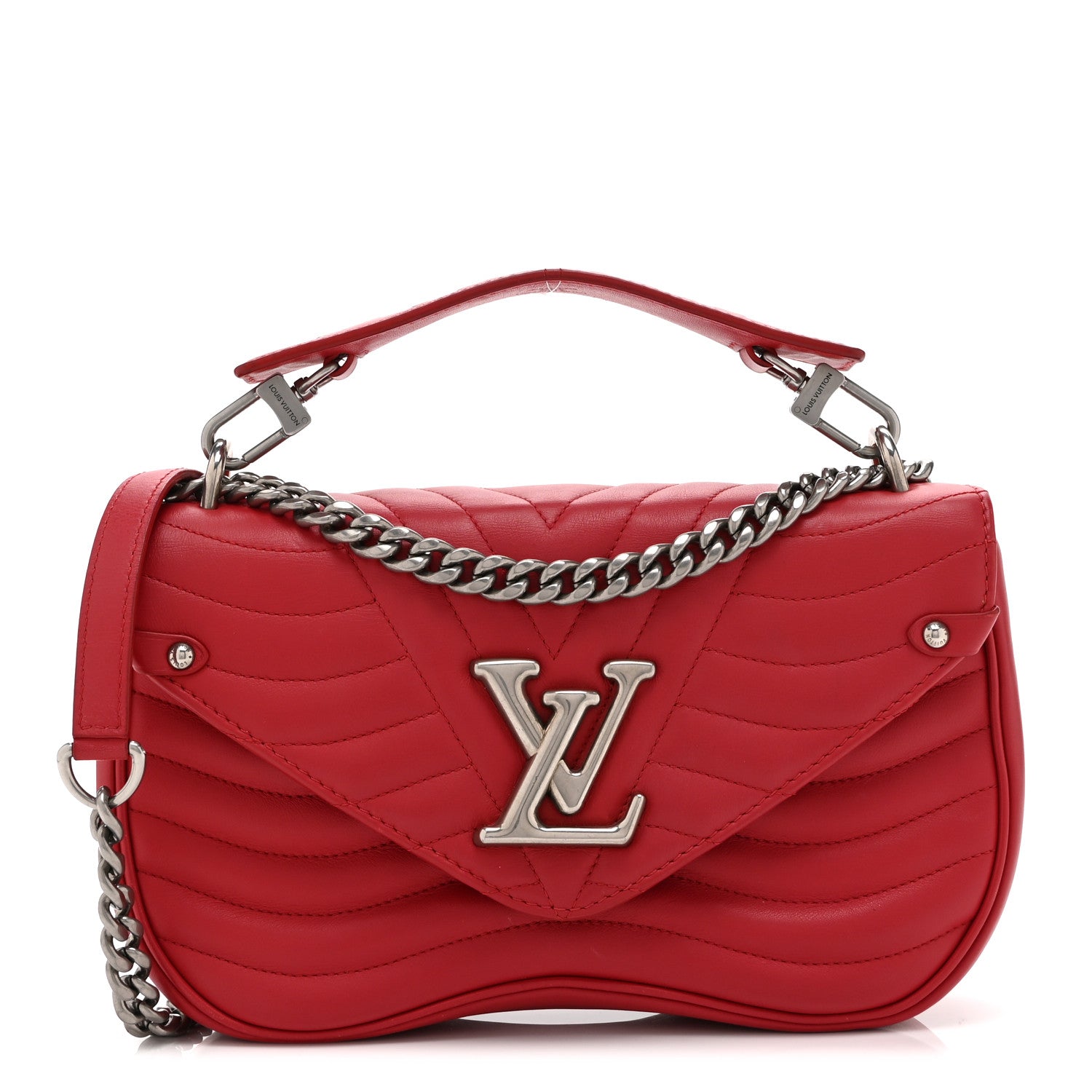 Louis Vuitton Calfskin New Wave Chain MM Ecarlate 1 of 9