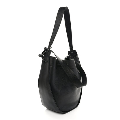 The Row Grained Calfskin Drawstring Bucket Bag Black 3 of 10
